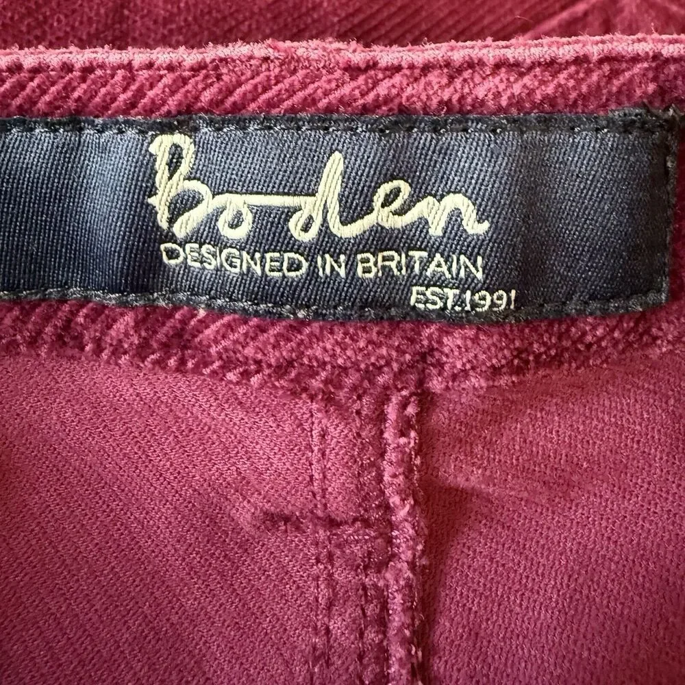 Boden The Soho Skinny Corduroy Pants Women's Size 6P Plum Purple Casual - Picture 5 of 8